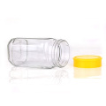 Fancy empty 730ml glass honey bee bottle packaging with screw plastic cap